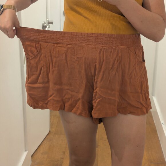 Breezy burnt orange summer shorts, L, NWT - Picture 2 of 4